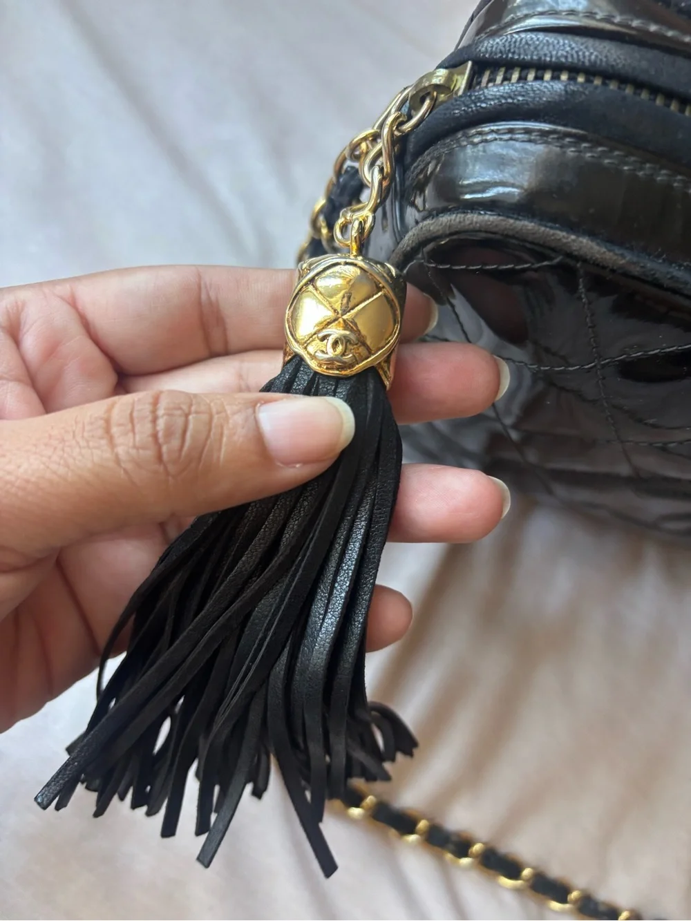 CHANEL black quilted